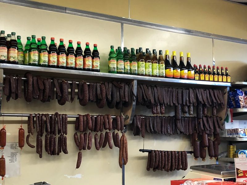 Smoked Salamis Hanging In Plain Sight Smoked Salamis Hanging In Plain Sight