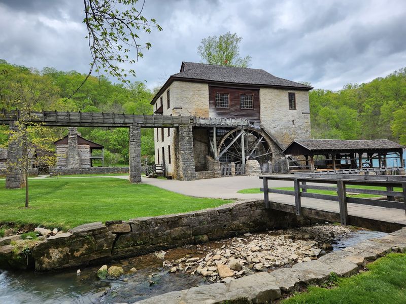 Spring Mill State Park And Its Pioneer Village Backdrop