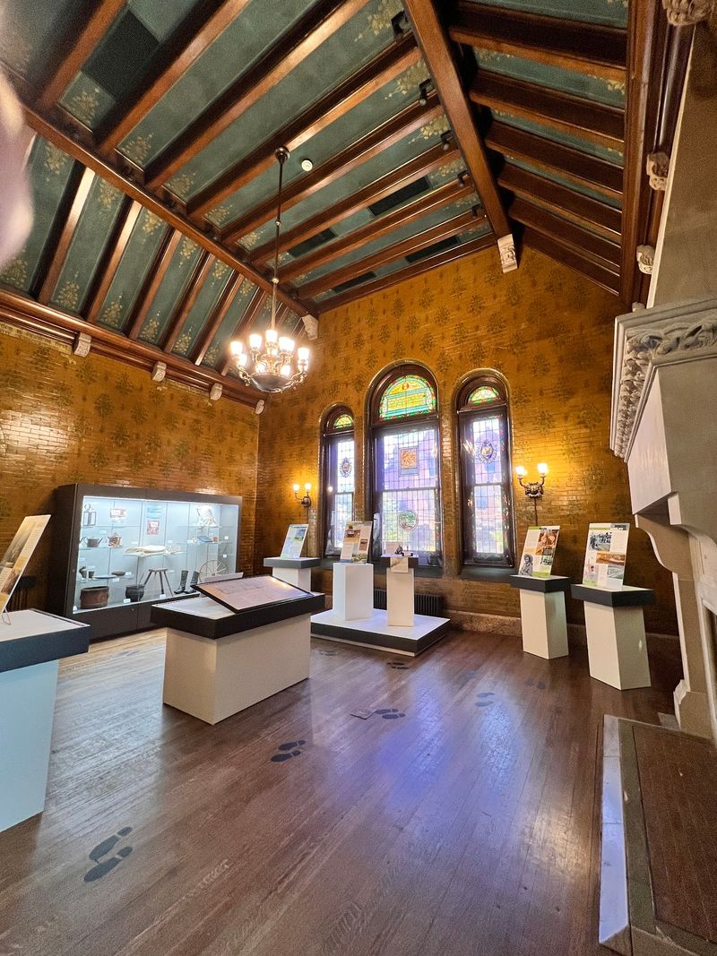 Stained Glass, Vaulted Ceilings, And Iron Details Inside Stained Glass, Vaulted Ceilings, And Iron Details Inside