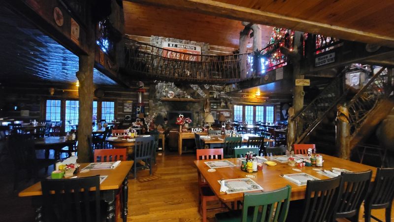 Swinging Bridge Restaurant And Its Very Rustic Dining Room