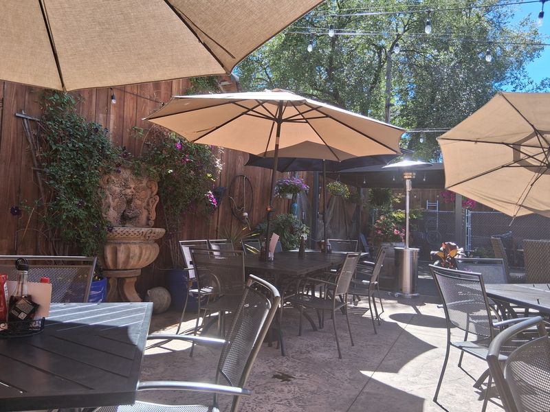 That Shaded Patio With The Fountain
