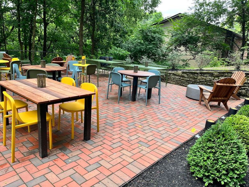 That Stone Patio Under a Canopy of Trees