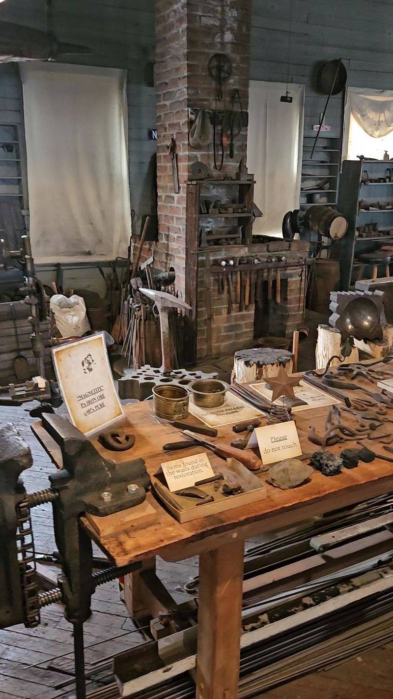The Blacksmith Forge and the Belt-Driven Machine Shop