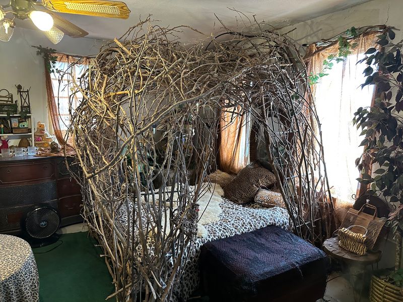 Twig Furniture, Bones, Buttons, and a Yellow Slide