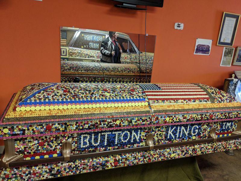Two Coffins, 600,000 Buttons Each