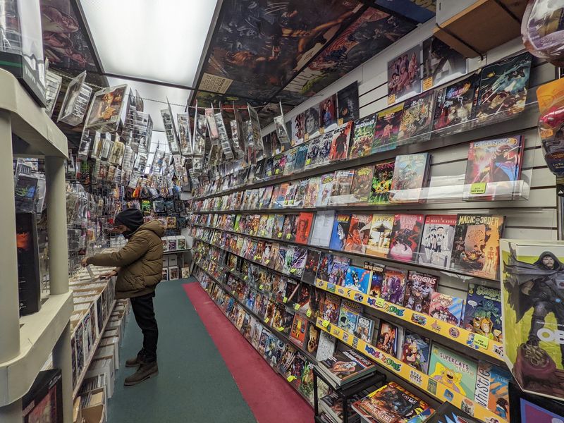 Walls Stacked With New Releases And Deep Back Issues Walls Stacked With New Releases And Deep Back Issues