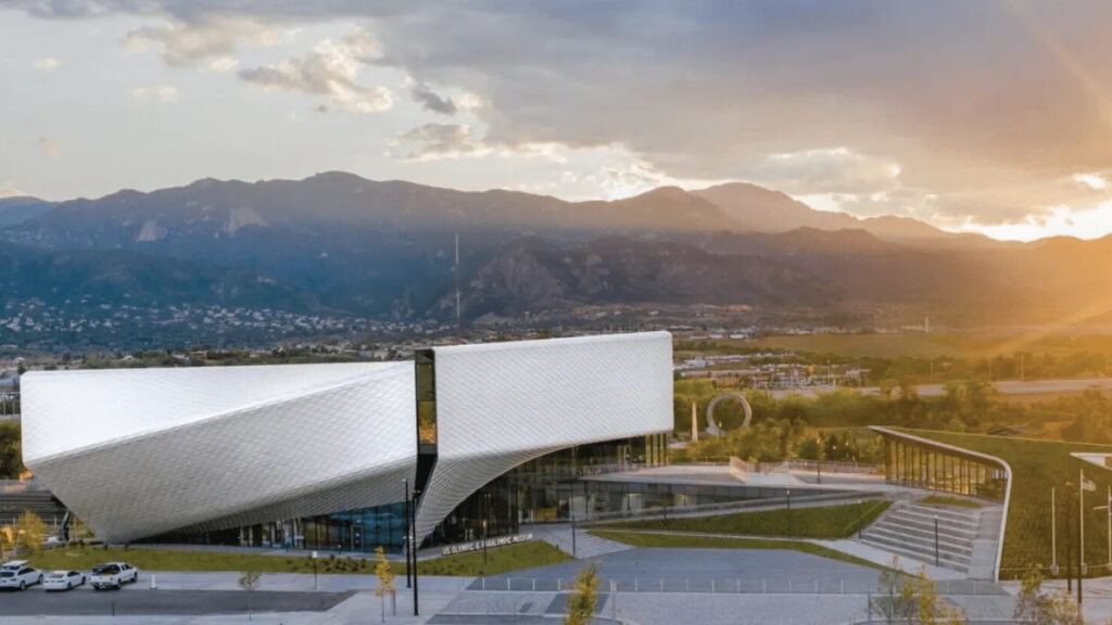 The striking Museum of the Olympics in Colorado Springs, Colorado. Photo c. Olympic & Paralymic Museum