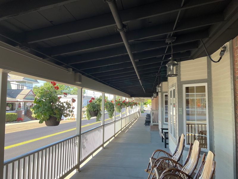 A Big White Porch on Walnut Street A Big White Porch on Walnut Street