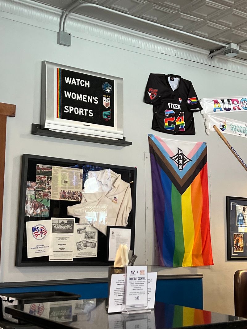 A Room Covered in Women's Sports History
