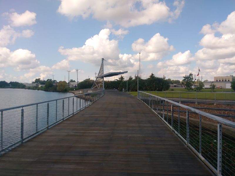 A Wide Wooden Path Along the Sabine