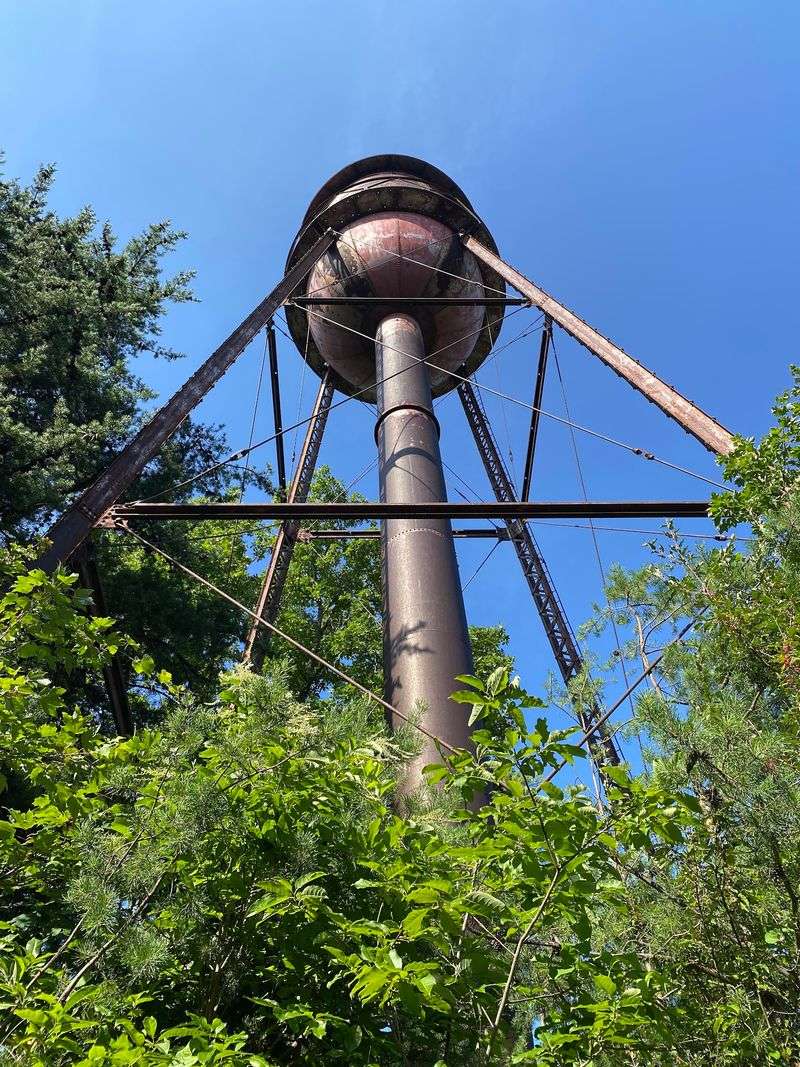 Cottage, Water Tower, and a Quiet Pond