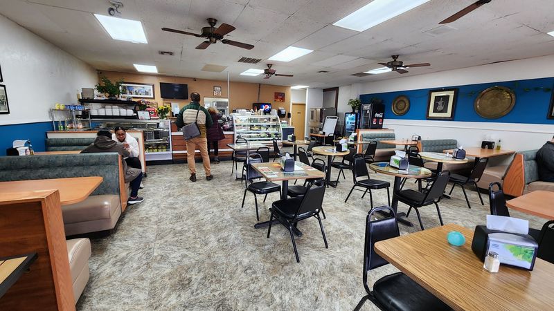 Counter Service, Booths, and a Peaceful Wooden Patio