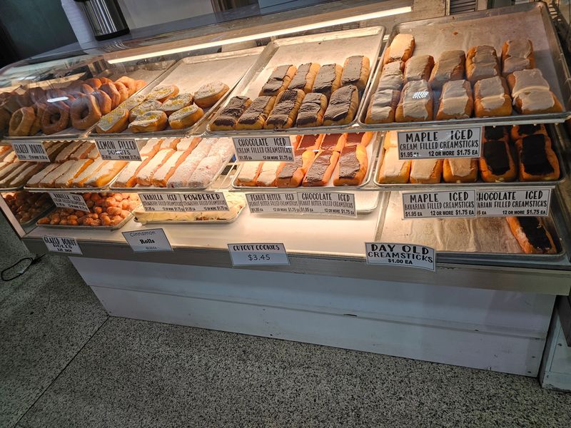 Doughnuts, Cream Sticks, and Cinnamon Rolls