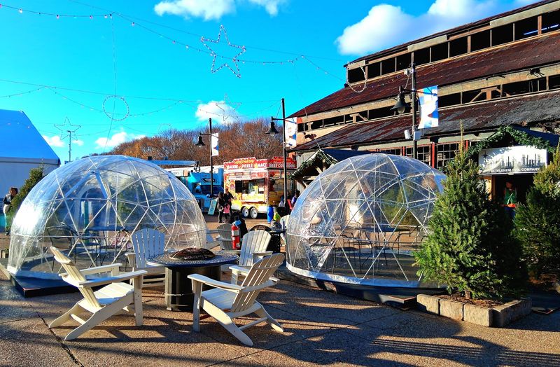 Fire Pits and Cozy Igloos Keep the Chill Away