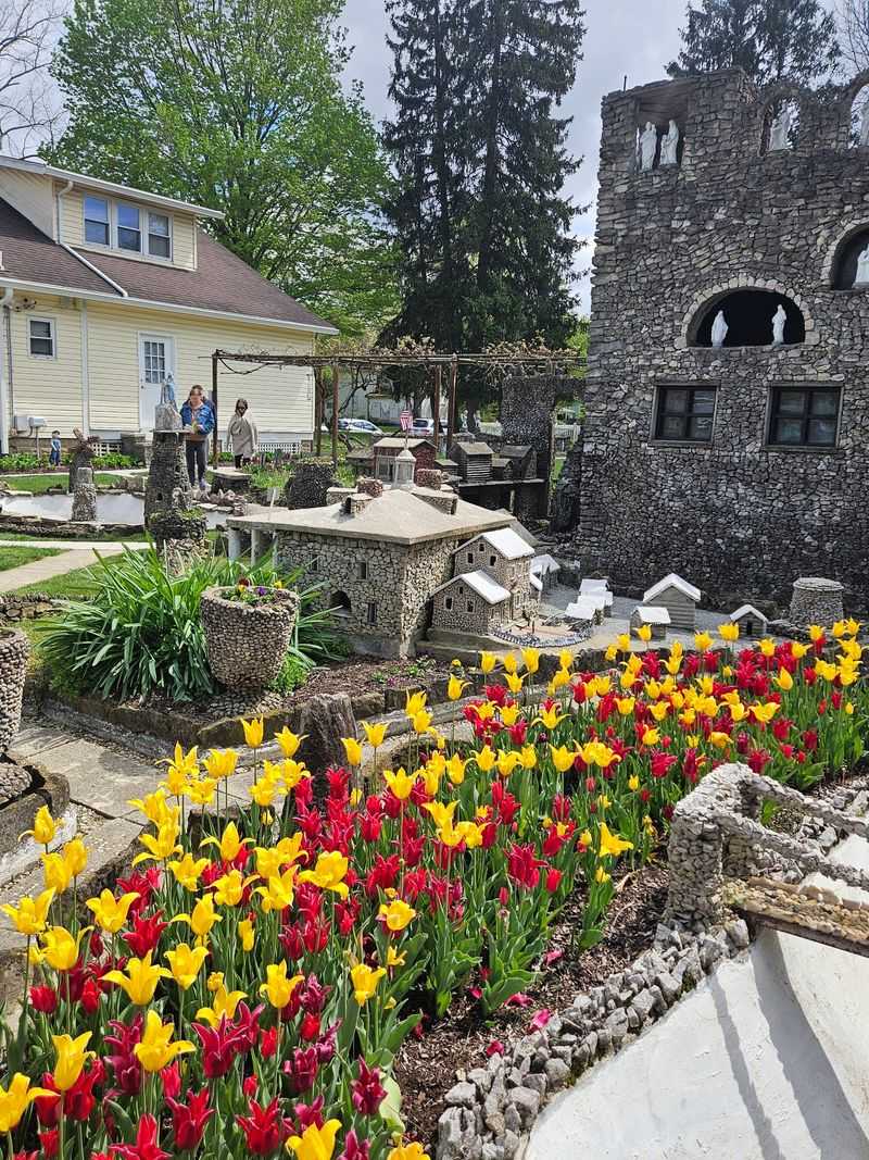 Flowers Framing the Stonework