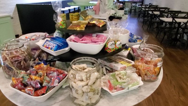Glass Jars of Candy and Scoops of Ice Cream