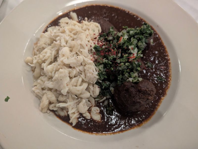Goulash, Spaetzle, And Sausages Round Out The Table