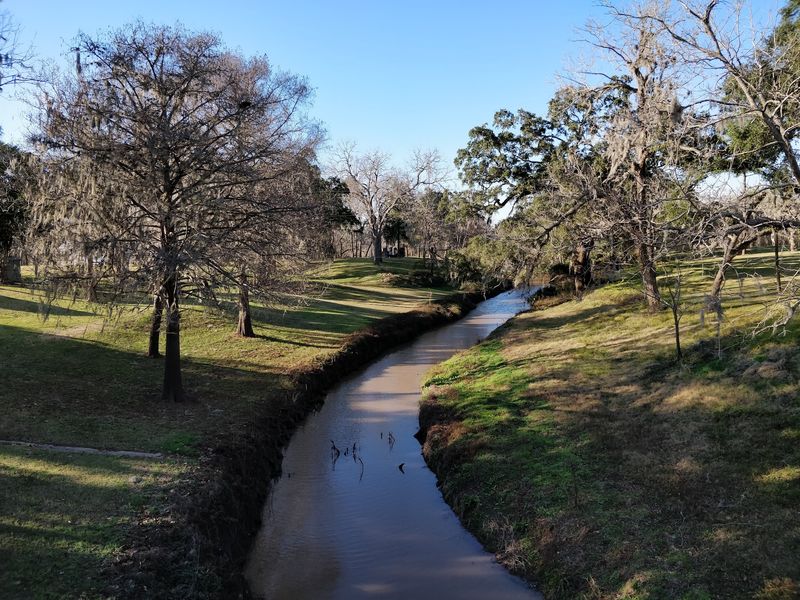 Pecan Trees, Varner Creek, and Governor Hogg's Tub Pecan Trees, Varner Creek, and Governor Hogg's Tub