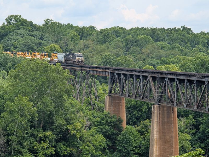 Picnic Tables, a Big Rock, and Passing Trains