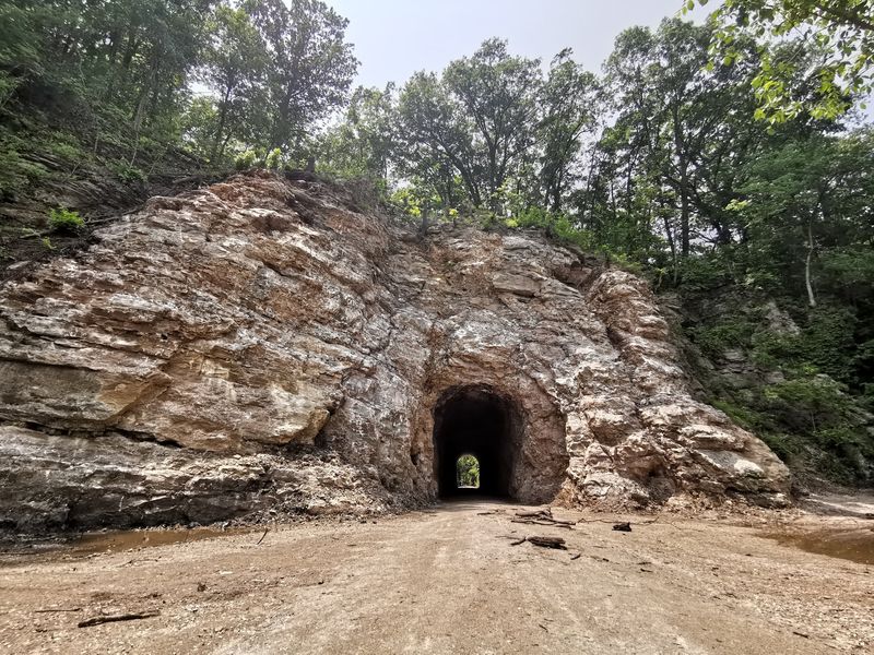 Rolling Through The Only Tunnel On The Katy Trail