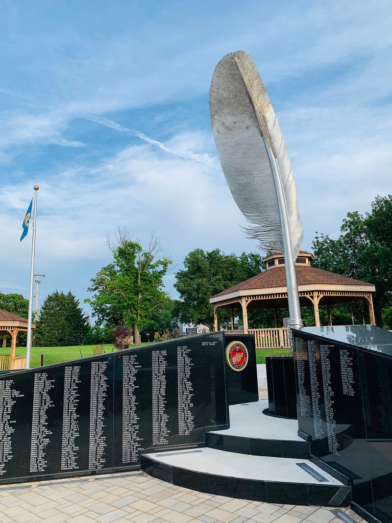 The Veterans Memorial and Chief Claremore Statue The Veterans Memorial and Chief Claremore Statue