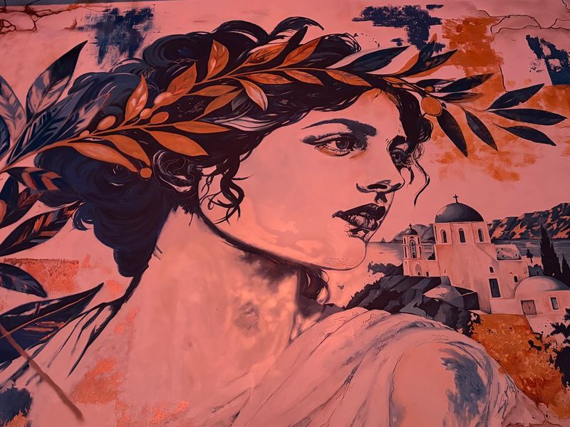 White Walls And Murals Bring Greek Island Vibes Indoors