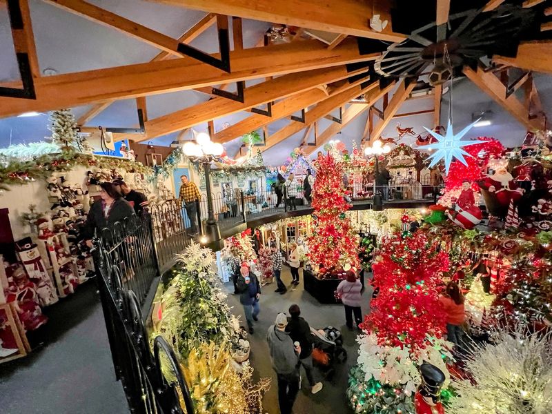 Wreaths, Nutcrackers, and Lights Fill the Lower Level