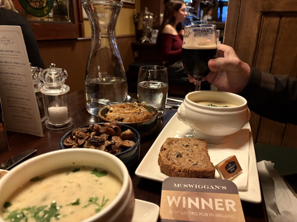 After a day of Galway attractions, settle in for some seafood chowder at McSwiggins.