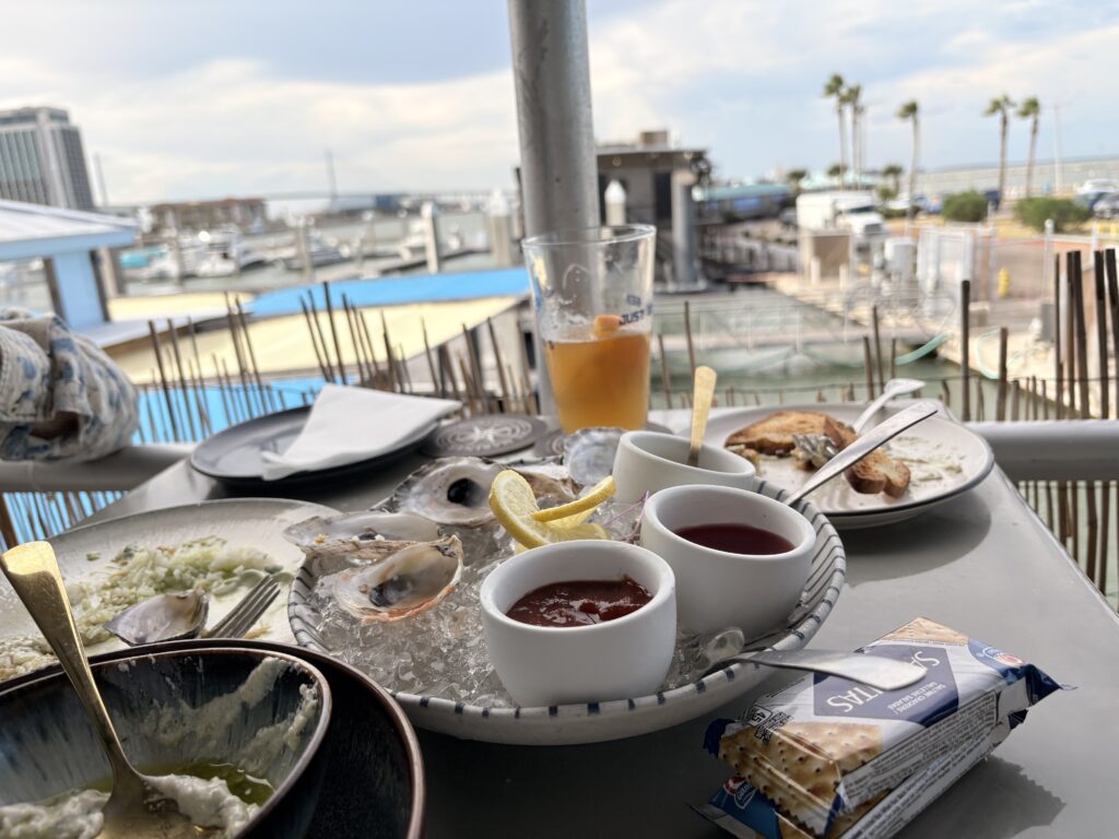 Fresh oysters at Mariner's Bar on the Corpus waterfront.